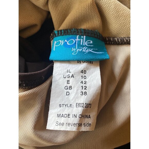 Profile by Gottex Brown Fully Lined One Piece Swimsuit Size 10 - Picture 5 of 6